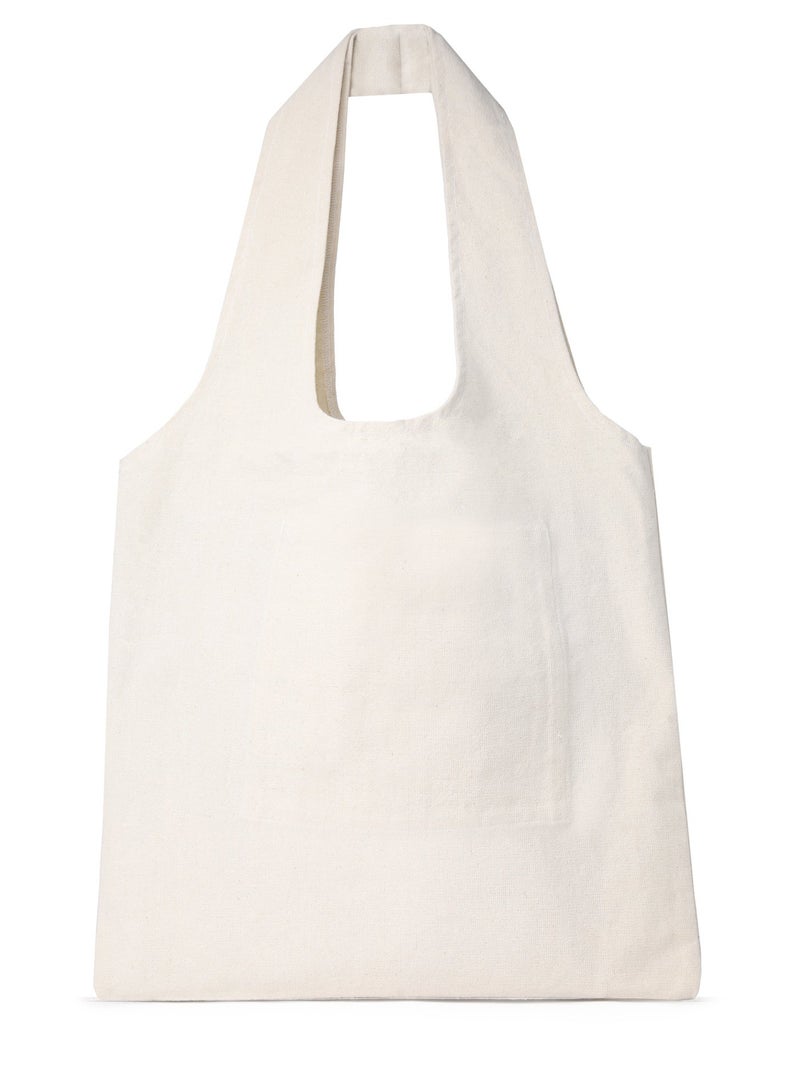 Tote Bag off White Canvas Cotton oval hand /40*35cm - Image 2